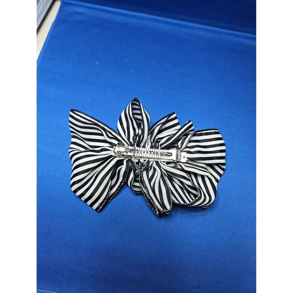 Vintage Hair Bow Satin Oversized Barrette Clip 8